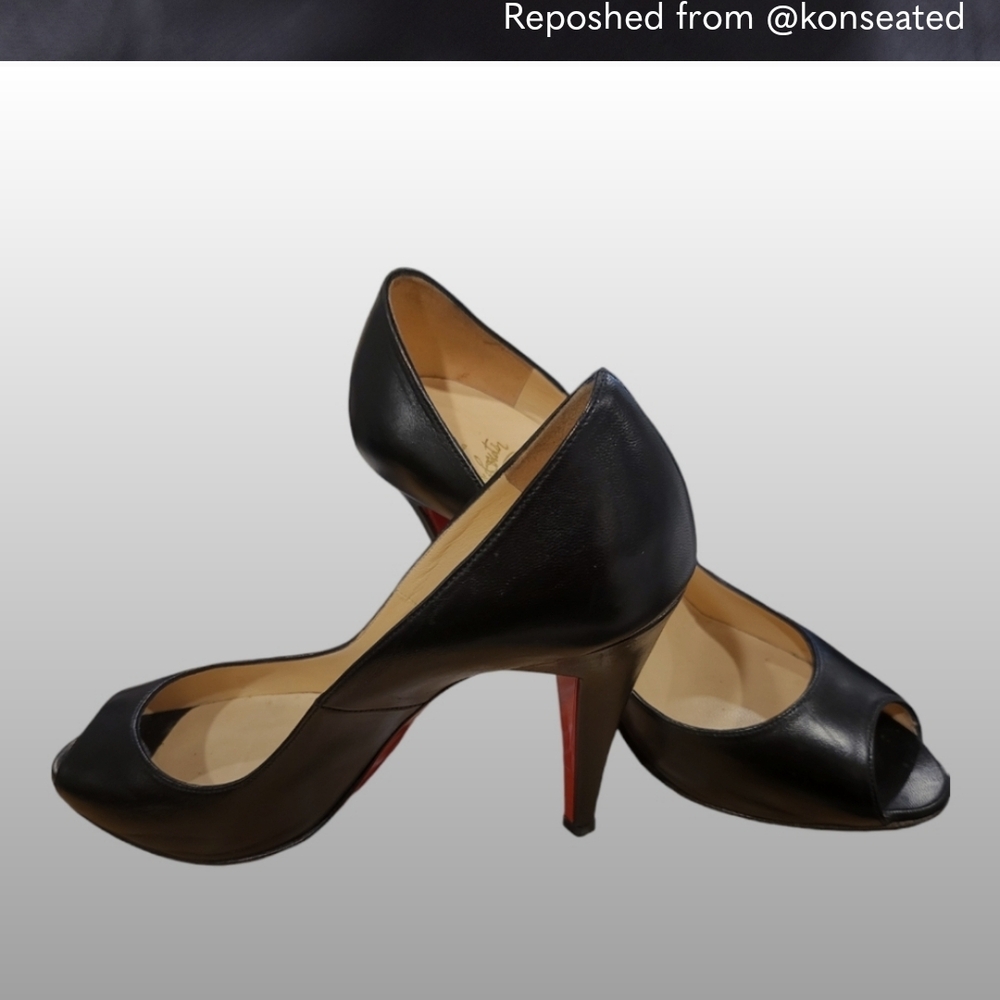 Elegant Black Peep-Toe Heels